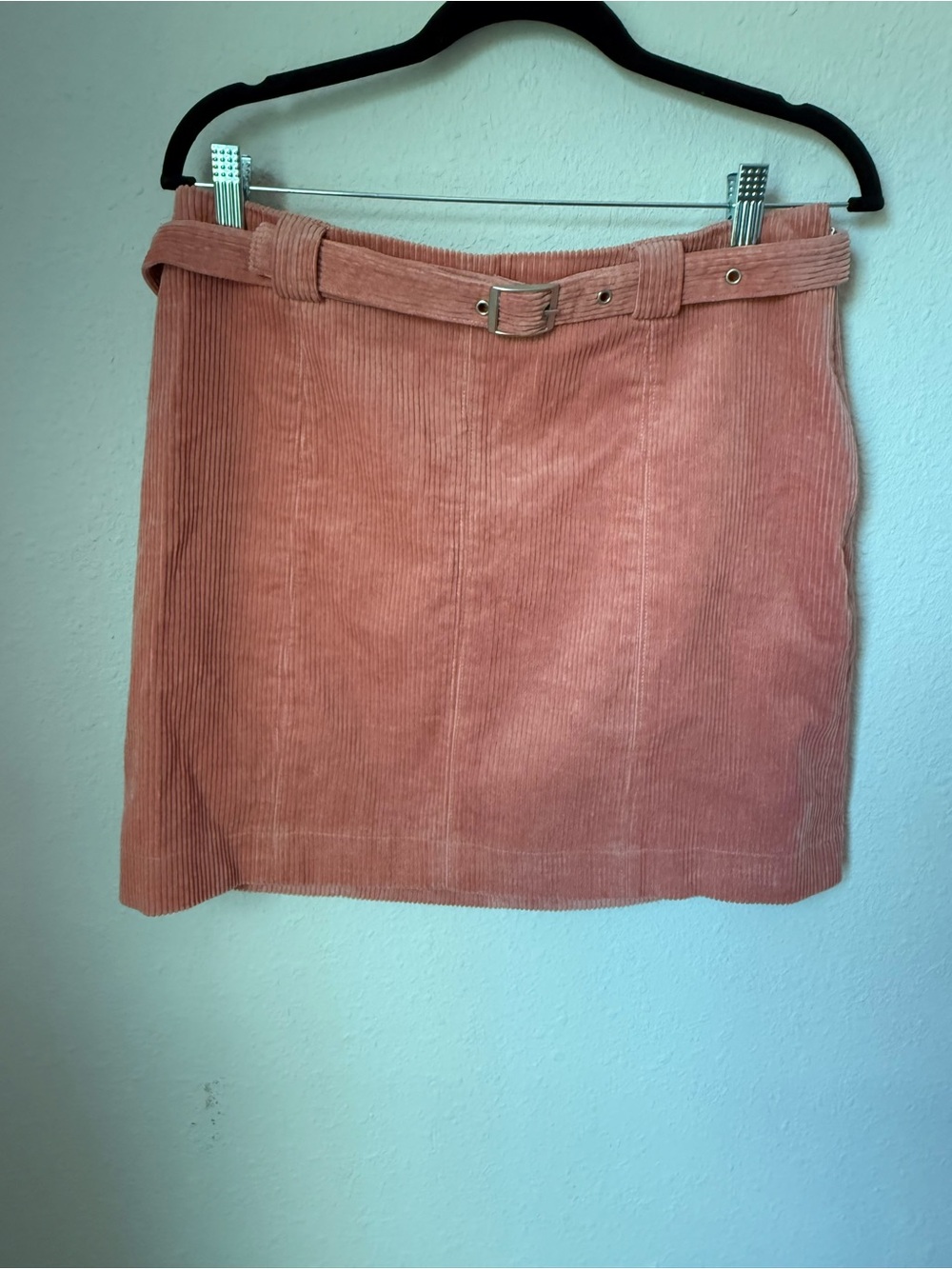 Urban Outfitters Dusty Rose Corduroy Belted Mini Skirt